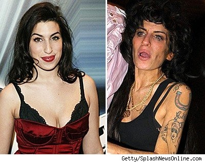 Amy Winehouse Before and After Drugs
